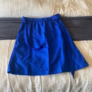 JCREW cobalt blue knee length tie skirt